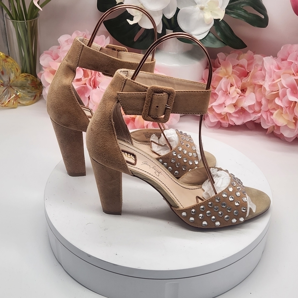 ABS Open-toed Rhinestone Pumps Size 8 - Picture 10 of 14